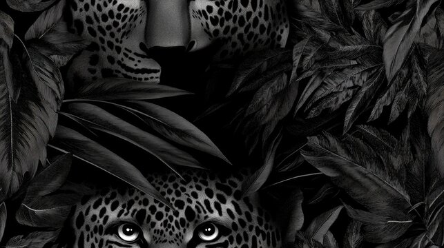 Seamless black leopard pattern creating an exotic jungle vibe perfect for modern fabric design and fashion applications