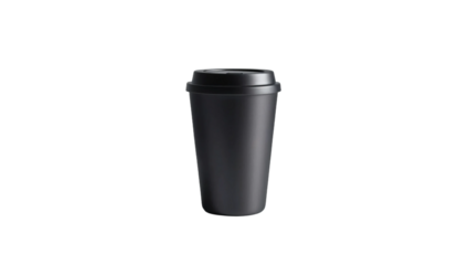 Black coffee to go cup on white background, mockup