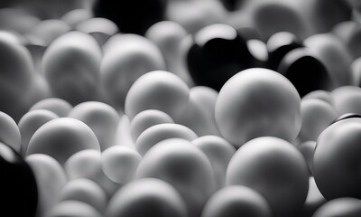 Abstract close-up of monochrome spheres