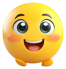 Fototapeta premium PNG Cute emoji toy white background anthropomorphic.