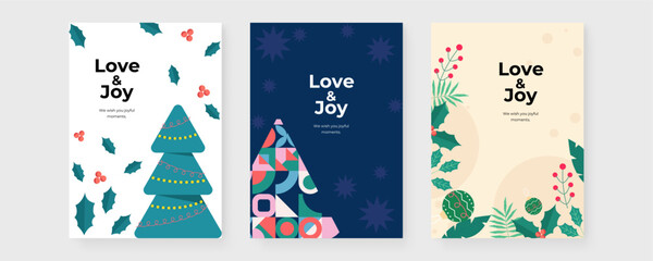 Festive Christmas Card Designs With Modern Graphic Illustrations