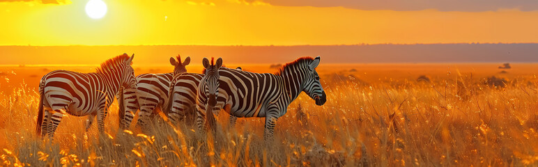 zebra in the sunset Generated AI 