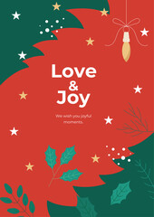Charming Christmas Card With Festive Decor. Capturing the essence of holiday joy and celebration
