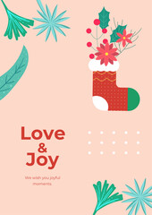 Elegant Holiday Greeting With Christmas Element