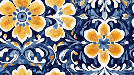 Fototapeta premium Seamless batik pattern featuring vibrant modern designs and traditional block dye techniques ideal for textile applications digital printing ethnic ornament