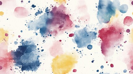 Fototapeta premium Dreamy seamless pattern featuring hand painted native design in translucent watercolor splashes perfect for textile and background applications