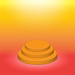 Vector orange podium background for AI related projects and cartoon or retro related designs