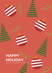 Festive illustration featuring a decorated Christmas capturing the joy and celebration of the holiday season. Ideal for festive greeting cards and decorations