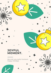 Christmas Greeting Card With Modern Christmas Design