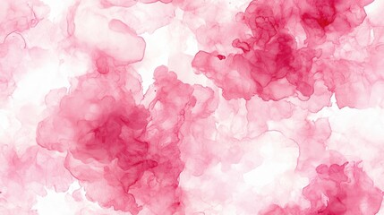Fototapeta premium Seamless pink alcohol ink wash pattern over white paper showcasing liquid paint flow and whimsical ethereal effects
