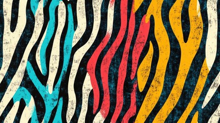 Abstract seamless pattern featuring vibrant textured zebra stripes perfect for fashion textiles and safari themed designs
