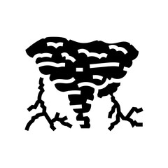 lightning hurricane disaster glyph icon vector. lightning hurricane disaster sign. isolated symbol illustration