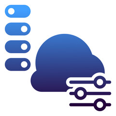 Cloud Setting icon, gradient icon style