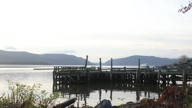Newburgh Beacon Ferry Crossing Hudson River Morning Newburgh NY 03