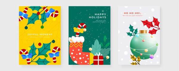 Festive Christmas Cards Featuring Modern Art Design