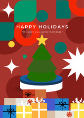 Christmas Greeting Card With Modern Christmas Design