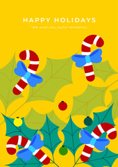 Festive illustration featuring a decorated Christmas capturing the joy and celebration of the holiday season. Ideal for festive greeting cards and decorations