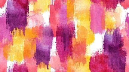 Colorful seamless pattern featuring pink grunge brushes vibrant yellow banners and unique purple watercolor elements suitable for graphic design and creative projects