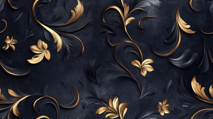 Seamless abstract luxury pattern featuring elegant floral designs ideal for print applications on fabrics cards and home decor