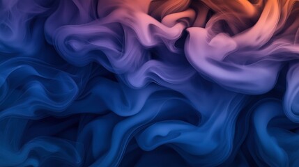 Obraz premium Abstract colorful smoke in shades of blue, purple, and orange swirling in a fluid motion on a dark background.