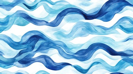 Obraz premium Seamless abstract pattern featuring blue sea water and watercolor river hues perfect for textile design or background decor