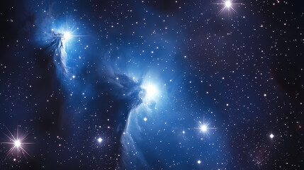 Fototapeta premium Stars and nebula transitioning to a smooth gradient, cosmic background. Cosmic. Illustration