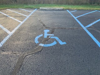handicap parking spot lines disabled blue logo
