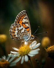 Obraz premium close up image background of butterfly perched on a flower