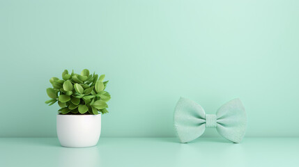 Pot Gold Bow Tie Clover Leaf