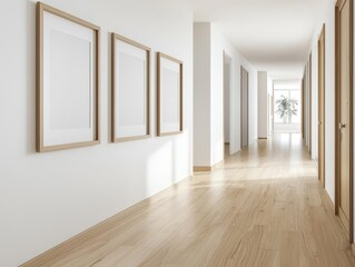 Transform your hallway with minimalist mockup picture frames for a stylish aesthetic