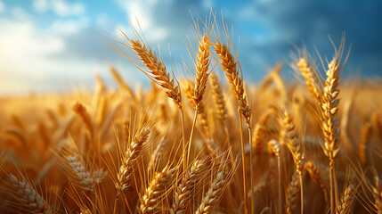 Fototapeta premium Organic barley plantation field