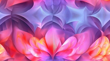 Seamless pattern of a 3D fractal surface with dynamic light effects modern background for graphic design digital art
