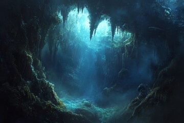 Obraz premium Océan profond avec des profondeurs mystérieuses..