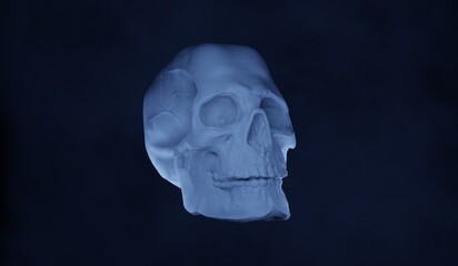 Skull and smoke 3D illustration