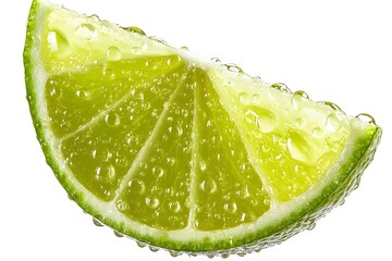 Fresh Lime Wedge with Water Drops

