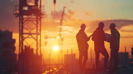 people walking on the sunset Generated AI 