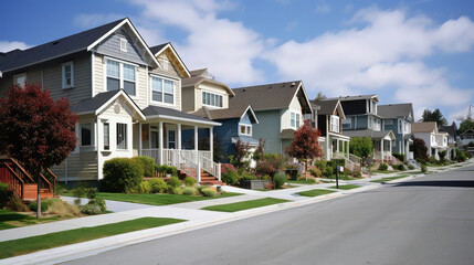 Serene Suburban Street with Modern Homes