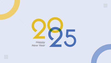 Happy New Year 2025 with the creative concept of number combination. Creative simplicity art banner.