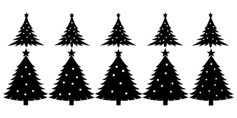 10 Silhouette Christmas Tree Vector, Silhouette Christmas Tree Vector,  Christmas Tree Silhouette Vector