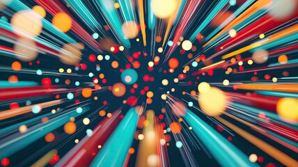 A vibrant abstract image featuring colorful streams and glowing bokeh, creating a sense of movement and energy.
