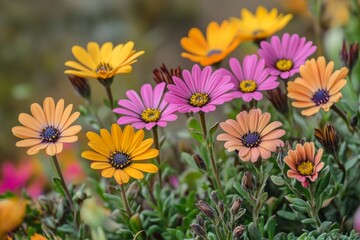 Colorful Osteospermum Flowers in Bloom