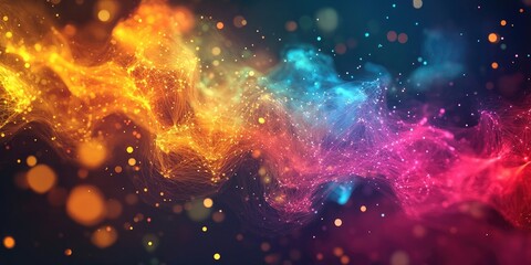 Bright and vivid hues characterize a dynamic abstract backdrop inspired by neural networks, showcasing the interplay of colors influenced by complex connections.
