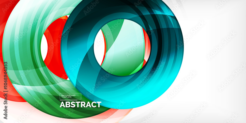 Aufkleber bright colorful circles with light effects. abstract background