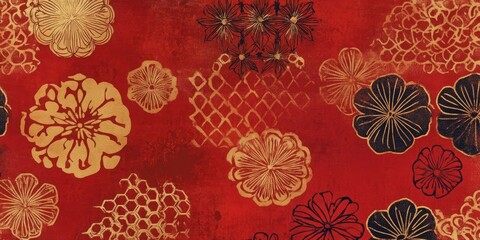 A continuous design featuring the texture of Shuri Castle as seen from above, creating an elegant backdrop with intricate patterns and rich cultural heritage.