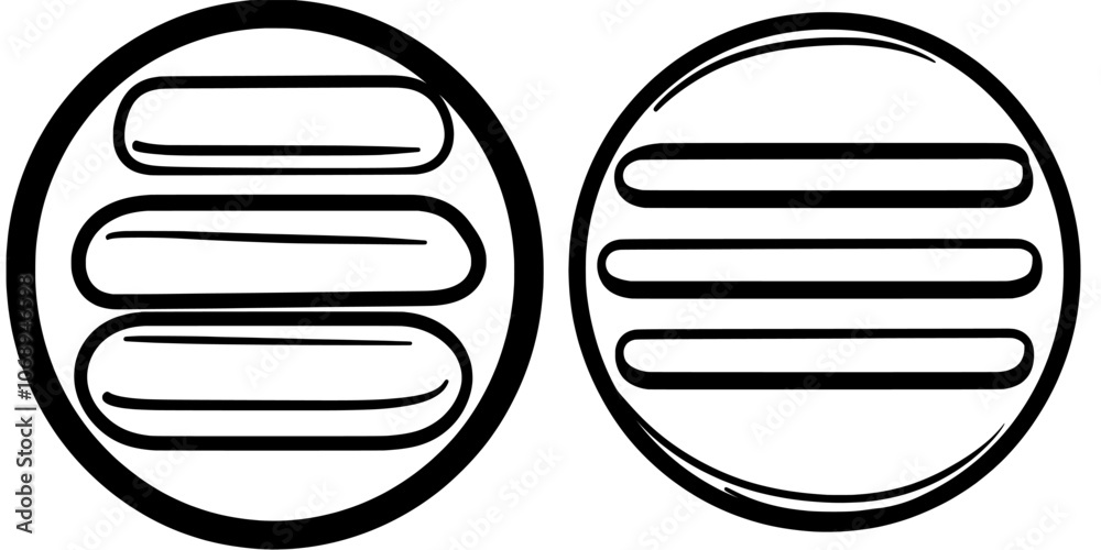 Aufkleber icon set of a modern three columns view icon. ideal for use in web and app interfaces, presentations