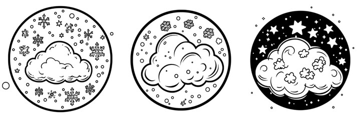 Fototapeta premium The heavy snowfall icon is part of a large icon set suitable for web and app interfaces, presentations, infographics, and more.