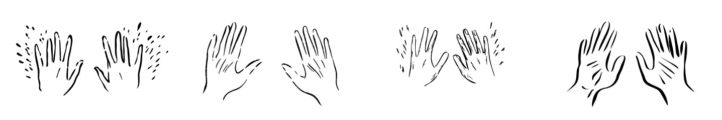 Obraz premium The modern hand gesture of love and care. An original hand drawn modern illustration.