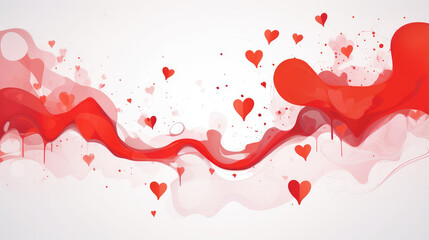 Romantic Heart Waves Valentine's Background