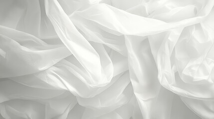 Obraz premium Abstract White Fabric Texture with Flowing Soft Silky Waves