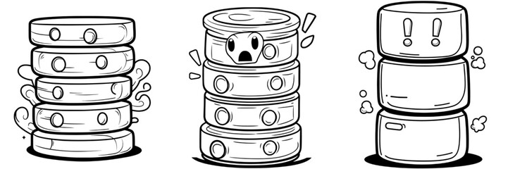 Isolated on white background, a modern illustration of the database line